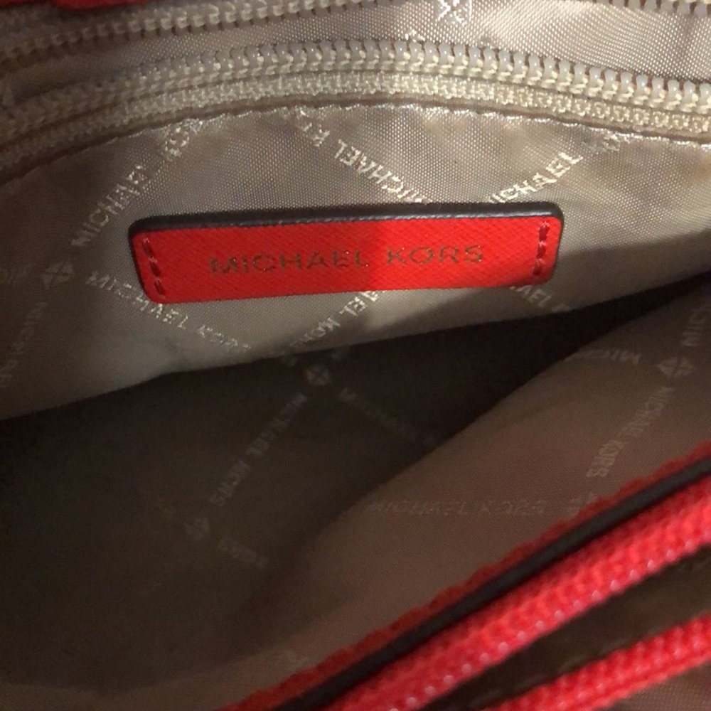 Michael Kors Hailee Red and Tan Satchel - Picture 10 of 11